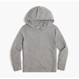 J. Crew Factory Boy's Heathered Jersey Hooded Tee BC604 Hthr Dolphin Size M NWT